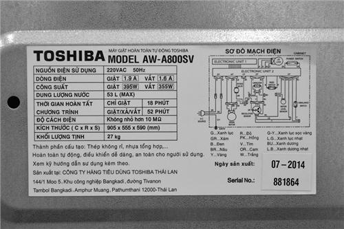 Máy giặt Toshiba 7kg AW-A800SV